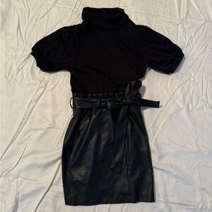 Women’s Black Leather Dress
